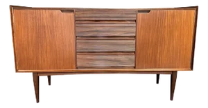 Vintage British Mid Century Modern Teak Compact Credenza by Richard Hornby