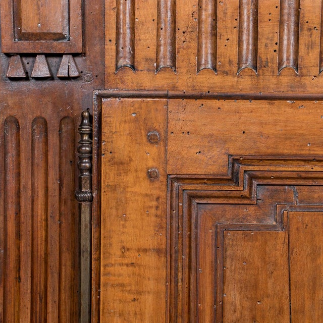 Rare 18th Century French Period Louis XVI Carved Walnut Armoire From Limoges For Sale - Image 9 of 17