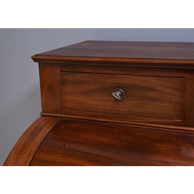 Restoration Mahogany Cylinder Desk, Early 19th Century For Sale - Image 5 of 18