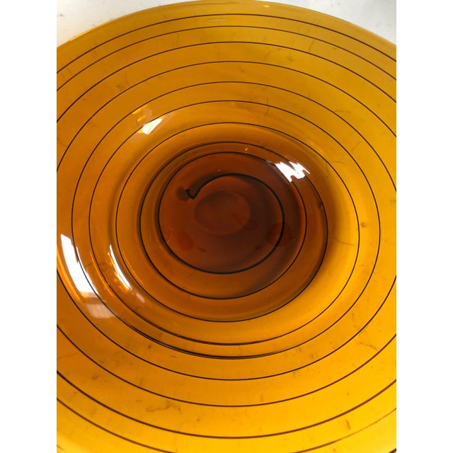 Vintage Hand Blown Italian Amber Console “Swirl” Bowl, Circa 1980s ...