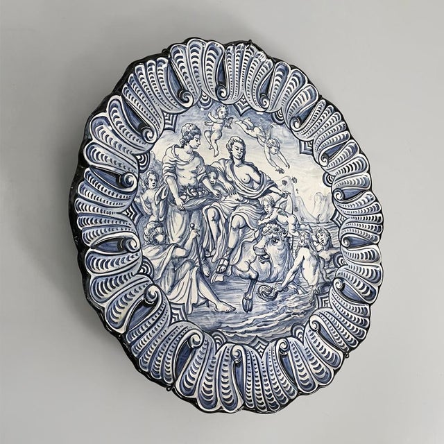 Mid-Century Modern Mid-Century Modern Italian Majolica Plate by Alba Docilia Albisola, 1950s For Sale - Image 3 of 10