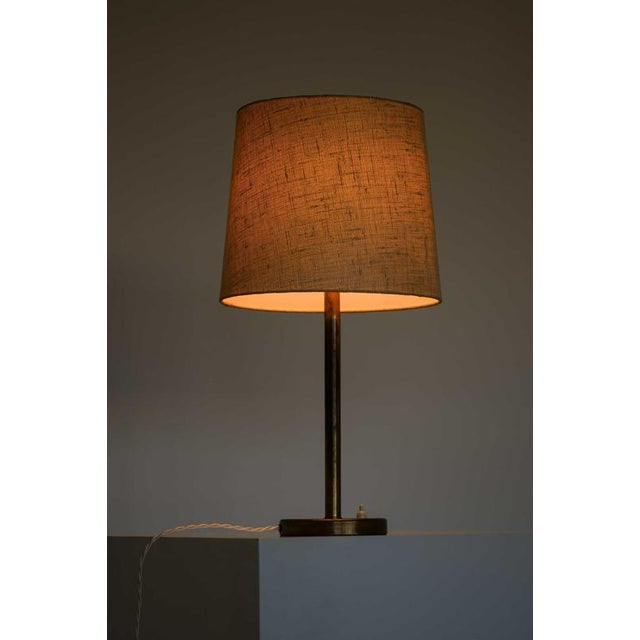 Scandinavian Modern Table Lamp in Brass and Opaline Glass, 1950s For Sale - Image 4 of 5
