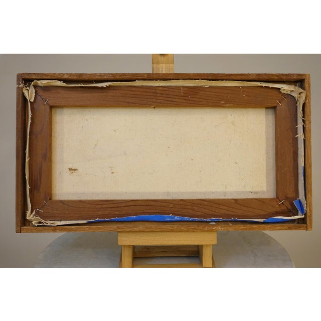 1970s Vintage Abstract Green Seagull Impressionist Pointillisim Canvas Painting '75 Beach Chic, Framed For Sale In Los Angeles - Image 6 of 6