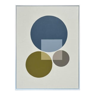 Michael Aron Original Abstract Painting "Circle Circle Square" 38 X 50, Framed For Sale