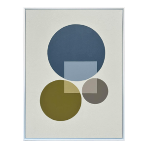 Michael Aron Original Abstract Painting "Circle Circle Square" 38 X 50, Framed