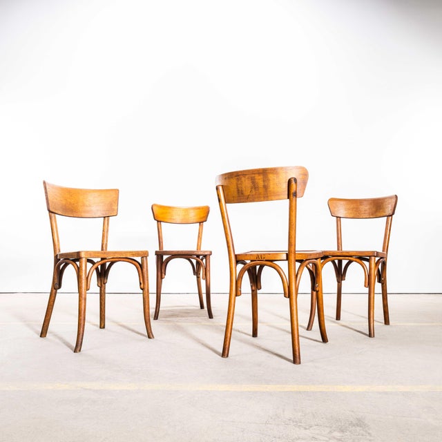 Baumann Honey Thin Slim Back Dining Chairs, 1950s, Set of 4 For Sale - Image 15 of 15