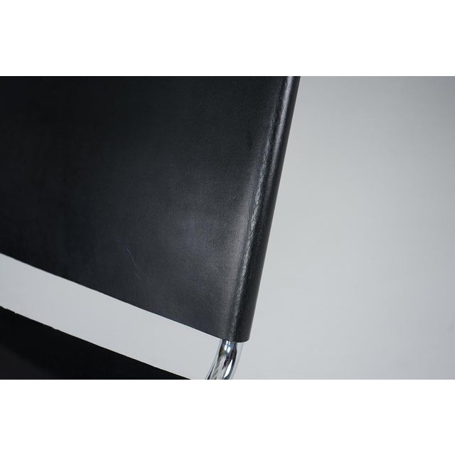 MR30 Tubular Steel Chair with Black Leather by Ludwig Mies Van Der Rohe for Knoll, 1960s For Sale - Image 11 of 17