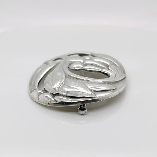 Vintage Georg Jensen Art Nouveau Sterling Silver Brooch No. 65 For Sale - Image 12 of 12