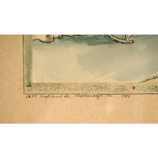 Apartment Interior #2 - Watercolor and Pen on Paper by Doris Lyons Hoover For Sale In Monterey, CA - Image 6 of 7