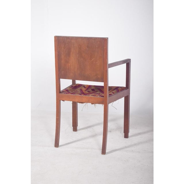 Wood Vintage Armchair with Fabric Upholstery, 1970 For Sale - Image 7 of 8