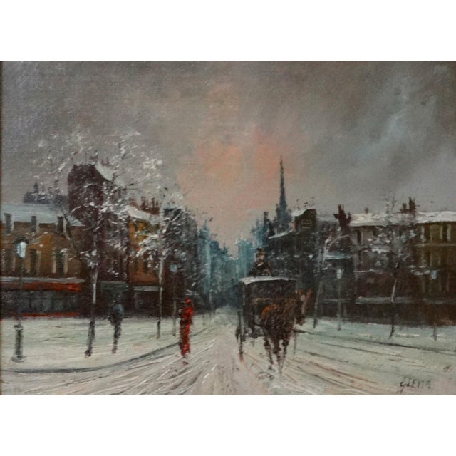 Impressionist Parisian Winter Street Scene Oil Painting, G Legg French School For Sale - Image 10 of 12