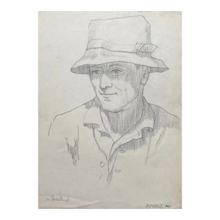 1918 Portrait Drawing of Herr Guido Glanzel. For Sale
