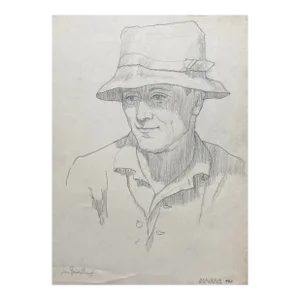 1918 Portrait Drawing of Herr Guido Glanzel.