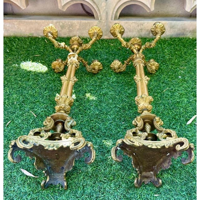 Exceptional Pair of French Restoration Period Gilt Bronze 5-Light Candelabras France, Circa 1830 For Sale - Image 18 of 18
