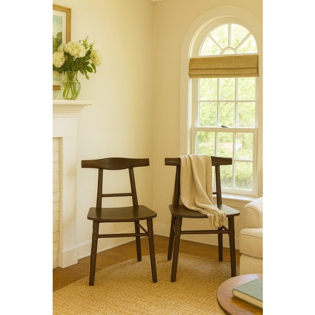 Artesan-Made Thai Bamboo Dining Chairs – Caffe Finish - Set of 2 For Sale - Image 9 of 12