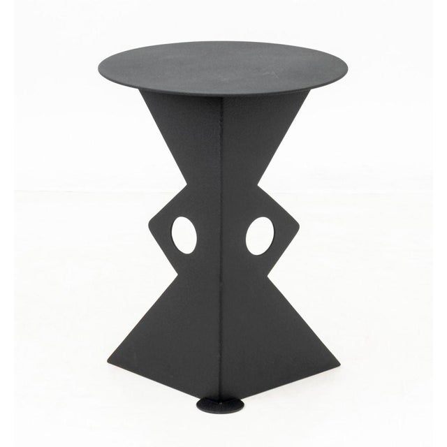 Postmodern Black Patinated Metal Table For Sale In New York - Image 6 of 7