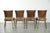Vintage Cowhide Leather and Wood Dining Chairs, Set of 4 For Sale - Image 4 of 16