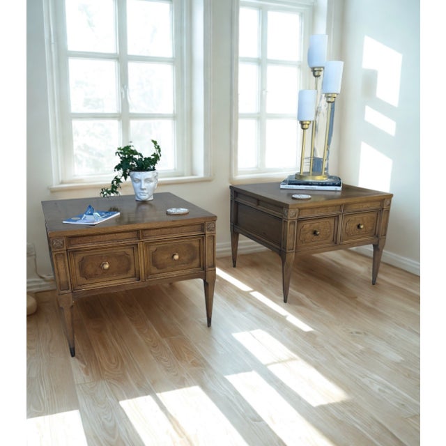 American of Martinsville 1950s American of Martinsville Burled Wood End Tables-Pair For Sale - Image 4 of 13