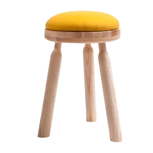 Ninna Stool in Natural Ash with Yellow Wool Seat by Carlo Contin for Adentro
