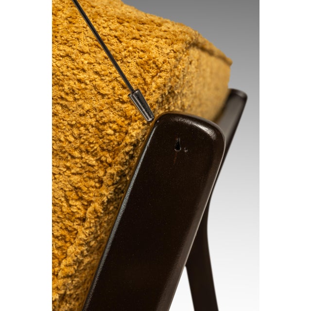 Danish Mid-Century Modern Model 596 Lounge Chair in Beech & Bouclé Attributed to Lawrence Peabody & Ib Kofod Larsen for Selig, Denmark, C. 1950's For Sale - Image 17 of 18