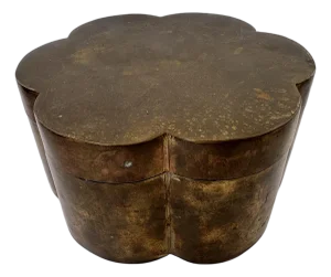 Mid-Century Brass Quatrefoil Daisy Lidded Box