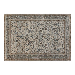 Authentic Persian Tabriz Rug in Beige, Blue, Brown and Gray For Sale