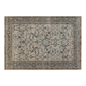 Authentic Persian Tabriz Rug in Beige, Blue, Brown and Gray