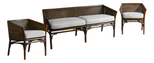 Living Room Set in the style of McGuire San Francisco, 1970s, Set of 3