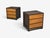 Modern, Nightstands or Bedside Tables, Stained Wood, Brass, Usa, 21st C. For Sale - Image 4 of 9