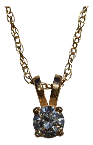 The May Creek: Diamond Solitaire Necklace in Yellow Gold