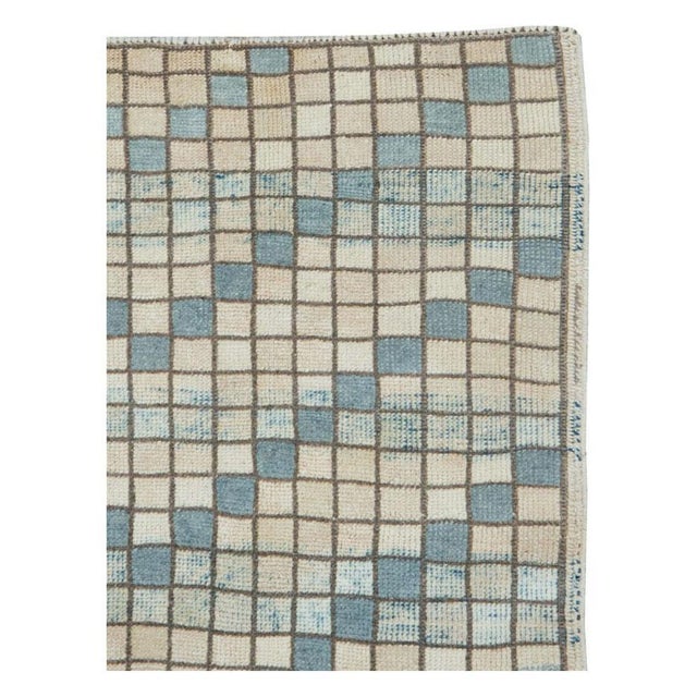 Modern Galerie Shabab Collection Mid-20th Century Handmade Turkish Anatolian Modernist Small Runner For Sale - Image 3 of 9