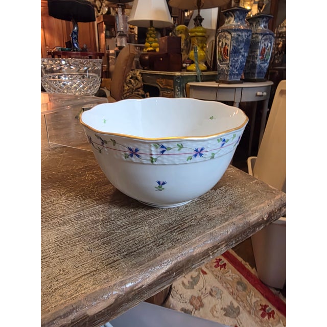 Classic Herend Blue Garland Bowl. Holds 56 ounces