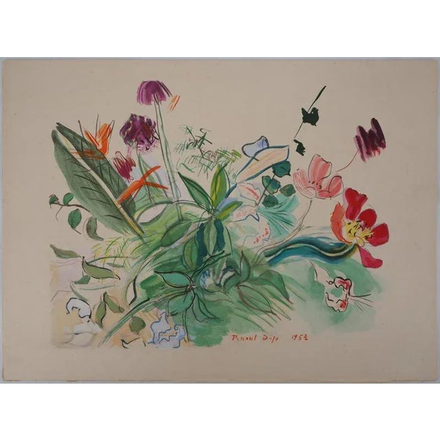 Raoul Dufy, Little Wild Flowers, 1953, Original Lithograph For Sale - Image 7 of 7