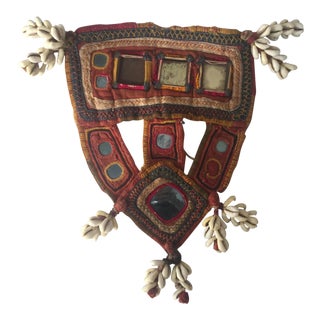 Indian Embroidered Mirrored Shell Tassel Camel Mask For Sale