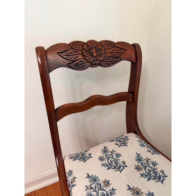 Duncan Phyfe Antique Duncan Phyfe Style Mahogany Rose Back Chairs For Sale - Image 4 of 5