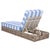 Transitional Gillian Chaise Lounge, Heather Tan/Baby Blue Stripe For Sale - Image 3 of 12