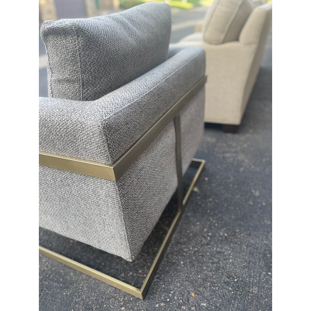 Contemporary Lexington Winthrop Accent Chair With Gold Metal Frame For Sale - Image 3 of 8