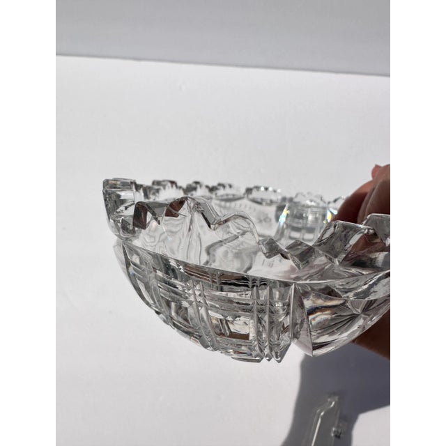 Glass Early 20th Century American Brilliant Period Cut Crystal Celery Boat For Sale - Image 7 of 11