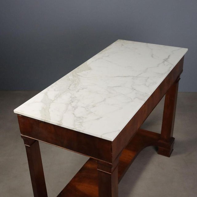 Empire Console Table in Poplar and Walnut, 1800s For Sale - Image 9 of 11