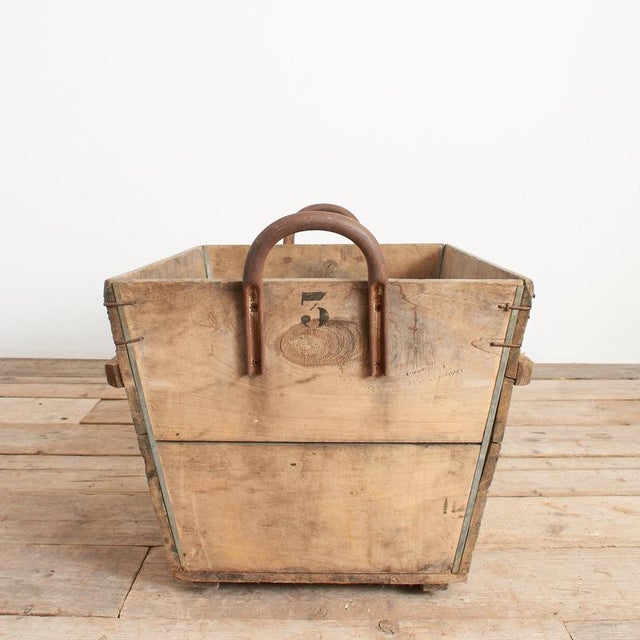 French Champagne Wooden Harvest Crate Planter, 1950s For Sale - Image 4 of 7