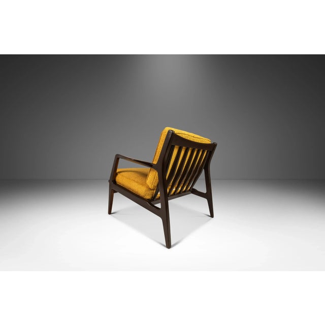 Mid-Century Modern Danish Mid-Century Modern Model 596 Lounge Chair in Beech & Bouclé Attributed to Lawrence Peabody & Ib Kofod Larsen for Selig, Denmark, C. 1950's For Sale - Image 3 of 12