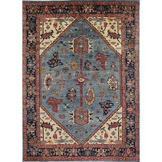 Handwoven Blue/Navy Serapi Style Rug 10'1" X 13'10" For Sale