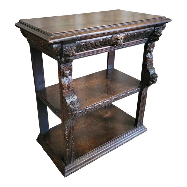 Lion Carved 3 Tier Server England, Circa 1860 For Sale