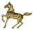 Vintage Large Solid Gold Brass Horse Figurine For Sale