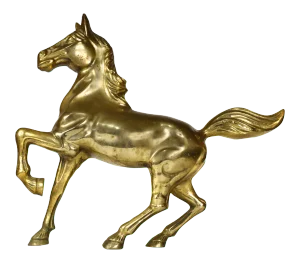 Vintage Large Solid Gold Brass Horse Figurine