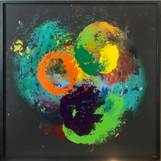 Abstract Expressionism Charles Clough Abstract Expressionist Oil Enamel Painting, 1989 For Sale - Image 3 of 10