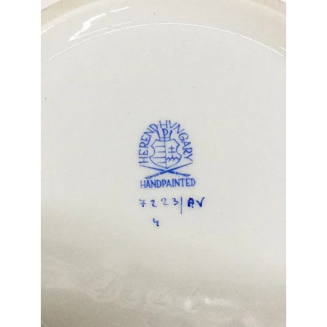 Chinese Bouquet Apponyi Green Porcelain Cachepots from Herend, Set of 2 For Sale - Image 6 of 7