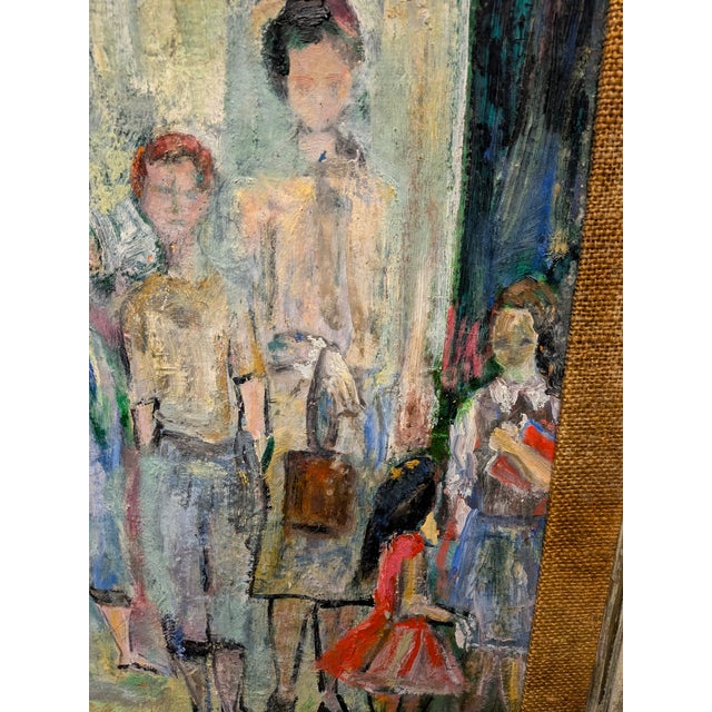 Expressionism Signed Early 20th Century German Expressionist Street Scene Oil Painting Signed B. Hochman For Sale - Image 3 of 7