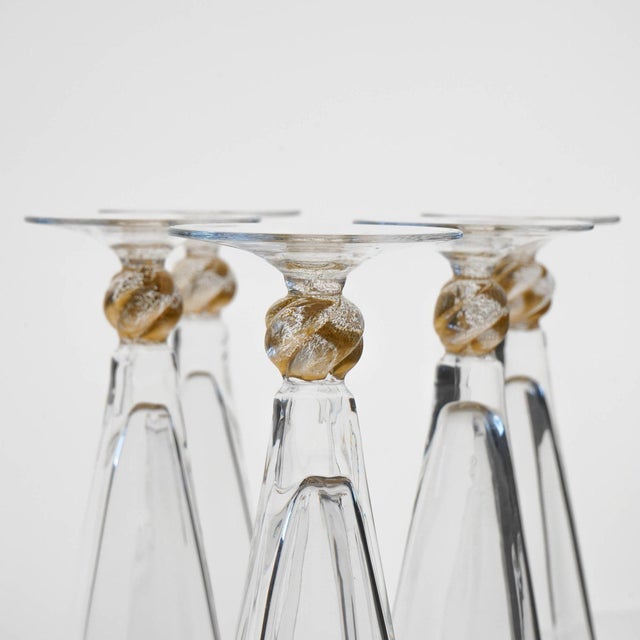 Hexagonal Flutes with Gold Inserts by Cenedese, Set of 5 For Sale - Image 9 of 18