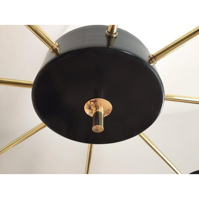Not Yet Made - Made To Order Mid Century Modern Sputnik Chandelier – Black Gold Italian Style Ceiling Light Brass Home Decor For Sale - Image 5 of 9